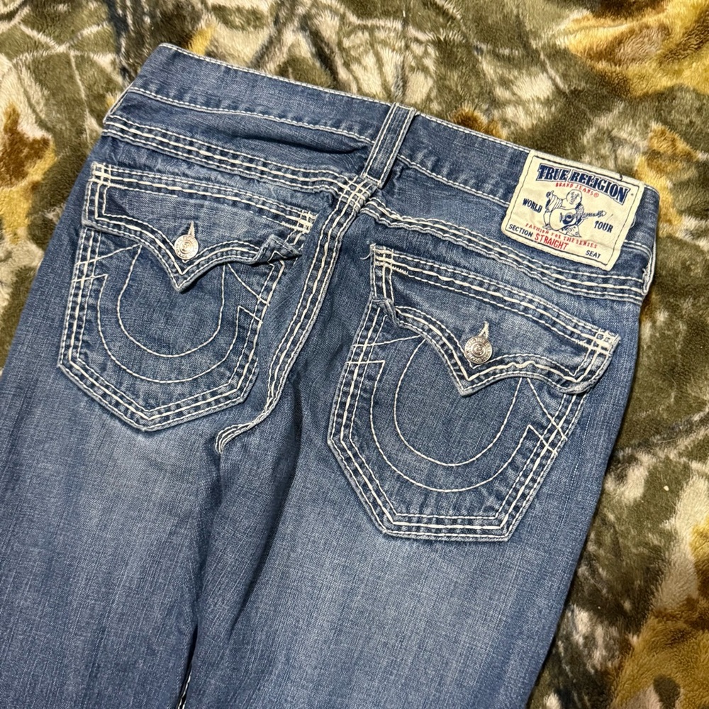True Religion Embroidered Straight Fit Denim Jeans